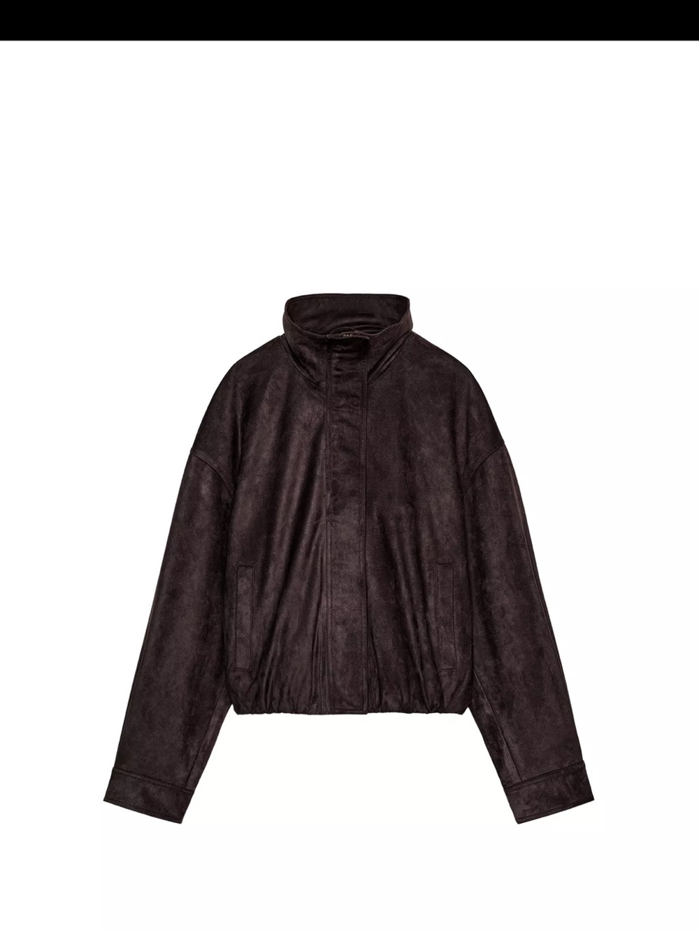 Zara Dark Brown Faux Suede Bomber Jacket XS